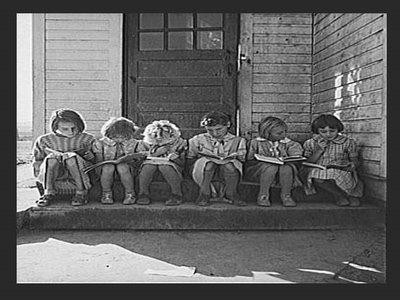 reading on the porch